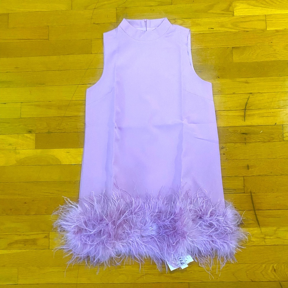 Purple Faux Feather Dress